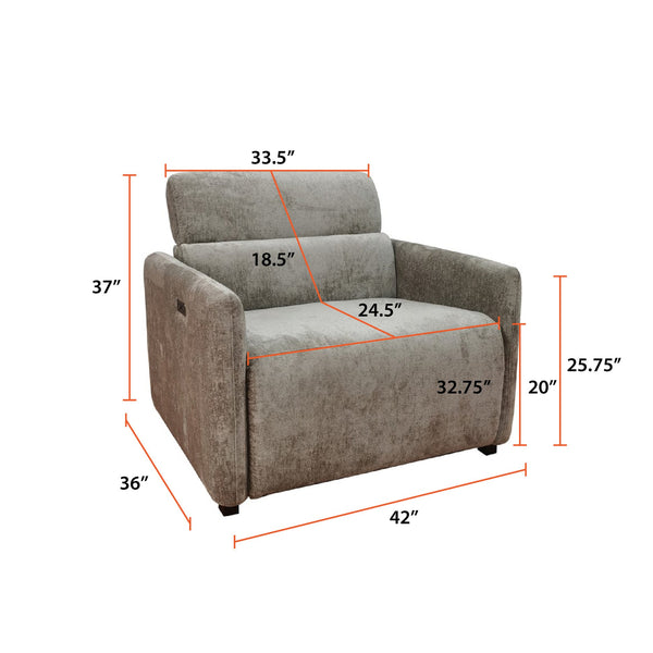 JLA Home Chapel Hill - Power Modern Recliner with USB-C Charging, High-Density Foam Comfort, Solid Wood Frame, Quiet Power Recline and Sleek Contemporary Design Beige CH103-0001