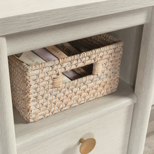 English Elm Desk, Modern White Finish With Spacious Top And Hidden Storage For Home Office And Gaming Use B356P402784