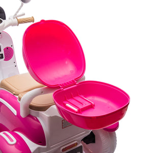 English Elm 12v Dual Motor Two Seater Kids Electric Motorcycle with Bluetooth Led and Foldable Adult Seat W1578P283697