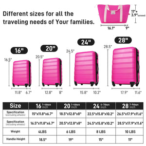 English Elm Hardshell 5 Piece Abs Spinner Luggage Set with Tsa Lock Expandable Travel Suitcases Pink PP310249AAH