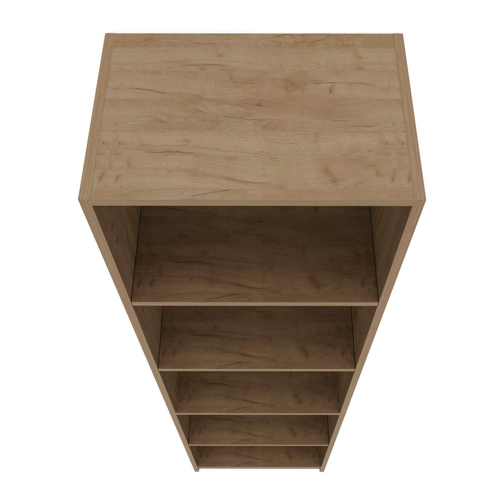English Elm Natural Oak And White 5-Shelf Bookcase – Stylish Storage Solution For Modern Living Spaces & Home Offices B062P355526