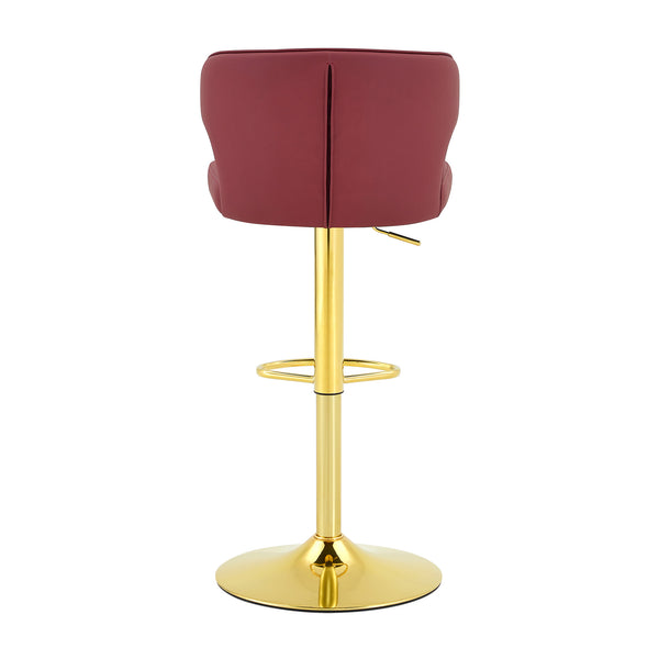 English Elm Modern Pu Leather Swivel Barstools with Adjustable Height and Chrome Base Set of 4 W2920S00134