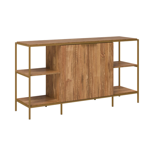 English Elm Credenza, Stylish Brown Finish For Tvs Up To 65", Modern Design With Ample Storage & Cable Management B356P367968