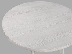 English Elm 1pc Round Dining Table 48"RD x 30.3"H - Weathered Light Finish, Rustic Modern Craftsmanship, Durable Build Gray 51 L x 51 W x 5.75 H B011P373209