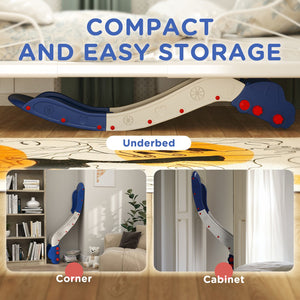 English Elm Qaba 63 Inch Hdpe Indoor Toddler Slide Attaches to Sofa or Bed Safe Fun Blue W2225P249781