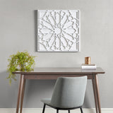 Madison Park Boho Notion Global Inspired White Medallion Wood Wall Decor MP95B-0252 White