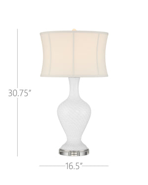 Currey & Company Zeta Stunning White Table Lamp - Venetian Zanfirico Glass, Crystal Base & Polished Nickel Accent White Glass ,Optic Crystal 6000-1009-currey-company
