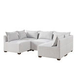 INK+IVY Molly Modern/Contemporary 5-Piece Modular U-Shape Sofa II100-0537 Silver Grey