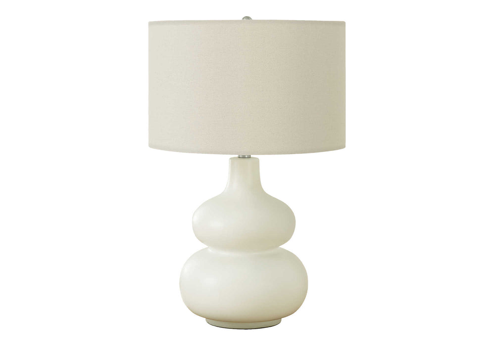 English Elm Lighting, 25" Contemporary Table Lamp With Cream Ceramic Base & Ivory Shade For Stylish Ambiance B2710P220075
