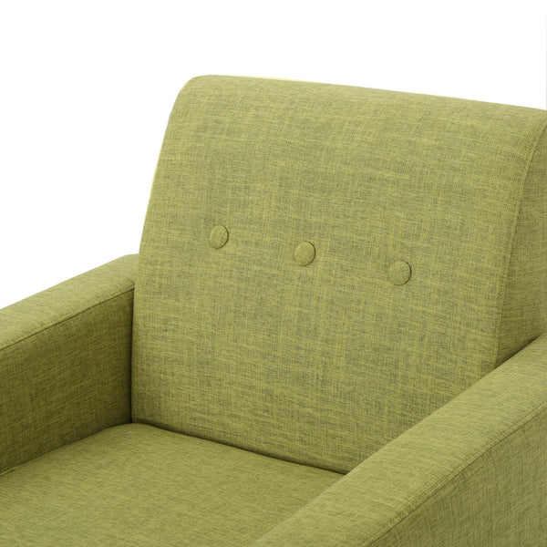 English Elm Christopher Knight Home® - CLUB Modern Fabric Club Chair with Plush Polyester Upholstery and Rubber Wood Legs for Living Room Comfort Green 31.5 L x 28.5 W x 18.75 H 61237.00MGRN