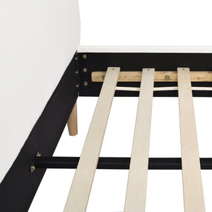 English Elm Jennifer Taylor Home - Stockholm Elegant Wavy Headboard Queen Platform Bed - Antique White Upholstered Comfort & Style B2719P238203