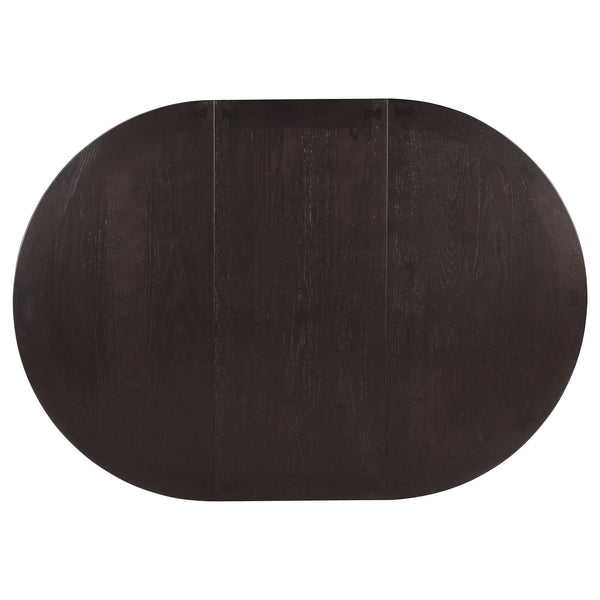 English Elm Illkirch Espresso Oval Extension Leaf Dining Table - Expandable Modern Oval Table with Curved Edges, Luxurious Finish B062P328635