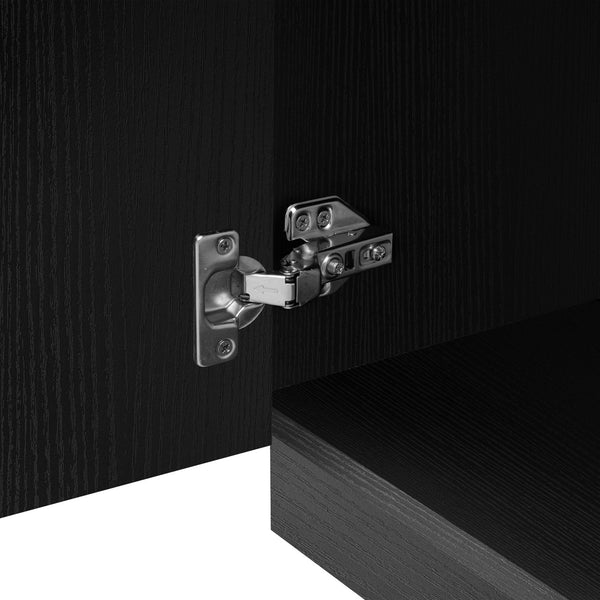 English Elm K&K Extendable Kitchen Island with Dining Table, 51.2" Seating for 2-6, Power Hub & Double Storage Black N707S000010B