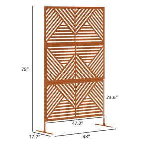 English Elm Metal Powder Coated Steel Trellis Screen Three Panel Rhombus Patio Garden Divider T3971P421200