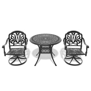 English Elm 3-Piece All-Weather Cast Aluminum Dining Set With Swivel Chairs - Stylish, Durable, Easy To Maintain! W1710S00262