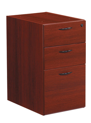 OSP Home Furnishings Napa Under Desk File Pedestal with Locking Drawers for Organized Office Storage Mahogany NAP-65-MAH