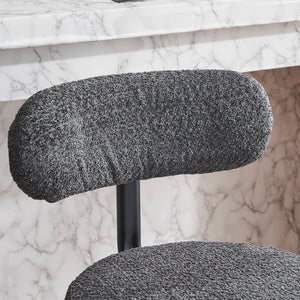 English Elm Modern Bouclé Swivel Bar Stools Set of 2 — Counter Height Fabric Seats with Metal Frame & Footrest, 360° Comfort Grey W1901P264273