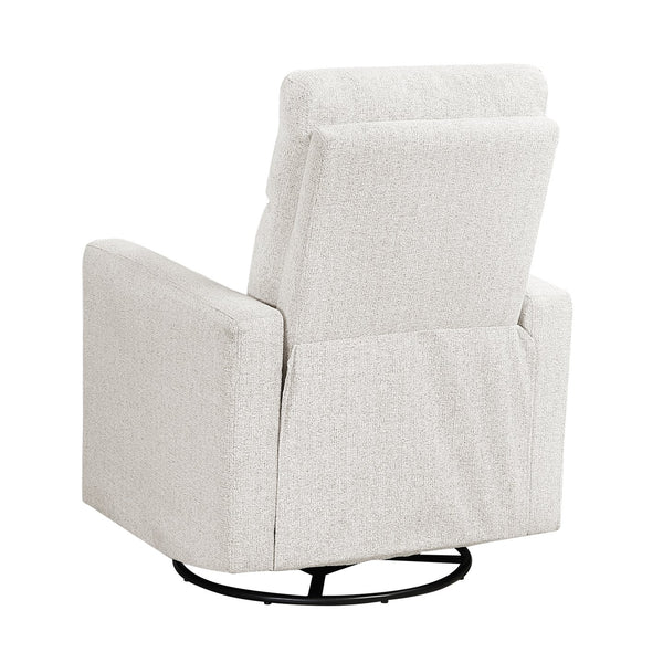 English Elm Contemporary Olathe Swivel Gliding Recliner Chair in Quartz Chenille with Smooth 360° Motion Comfort Off White 31 L x 30.5 W x 26 H B011P396183