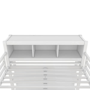 English Elm Metal Loft Bed With L-Shaped Desk & Ample Storage - Full-Size Heavy Duty Bed For Kids & Teens W1580S00067