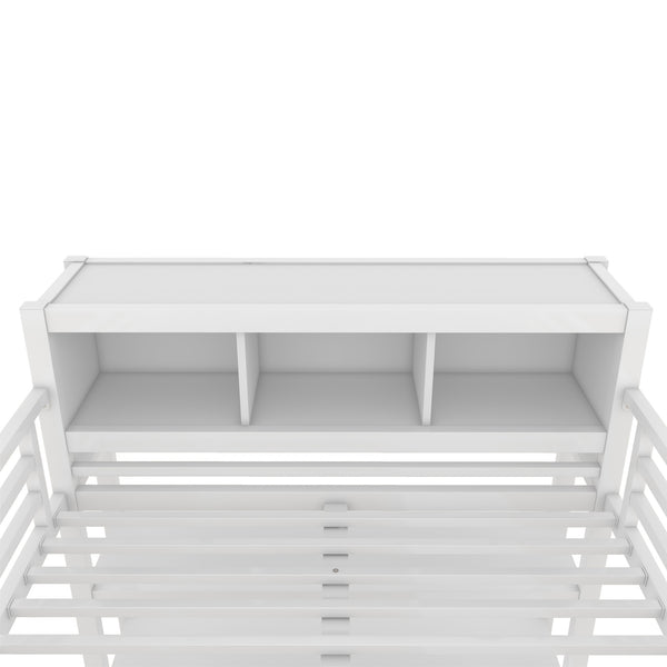 English Elm Metal Loft Bed With L-Shaped Desk & Ample Storage - Full-Size Heavy Duty Bed For Kids & Teens W1580S00067