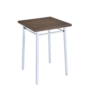 English Elm Nadia Oak and Chrome Bar Table – Contemporary Oak Top with Chrome Base, Space-Saving Rectangular Design B2726P243288