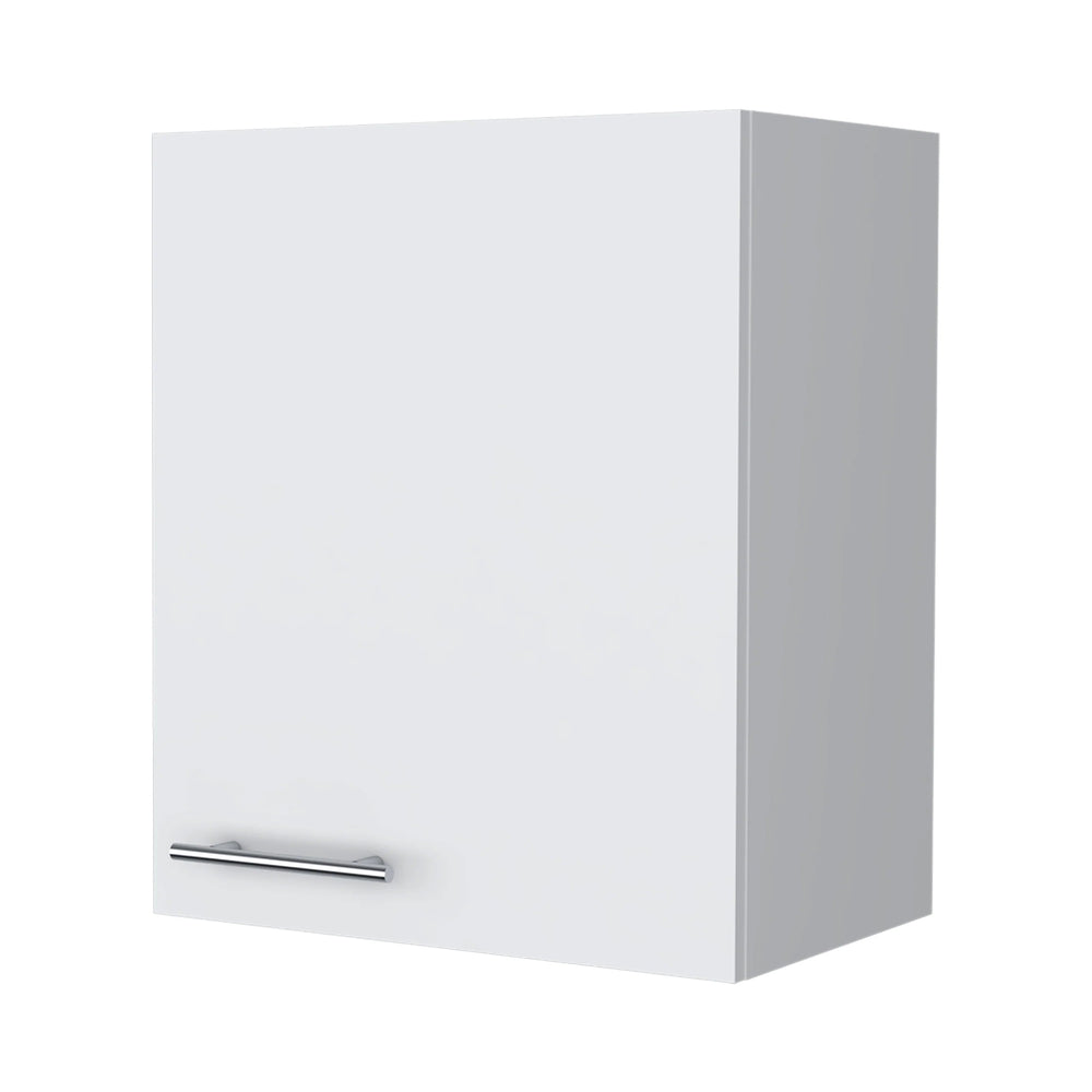 English Elm White Hi Wall Cabinet 1 Door – Space-Saving 23.6" x 19.7" x 13.1" White Kitchen Storage, Easy-Clean Finish B062P252190