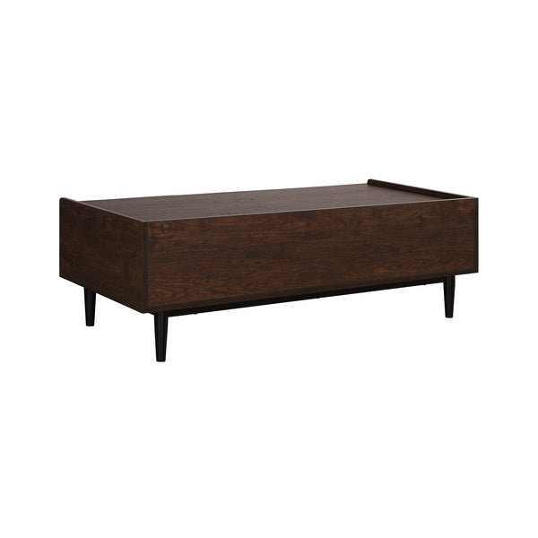 English Elm Duane 47" Coffee Table with Ribbed Wood Grain Laminate, Full-Extension Drawer & Iron Feet Durable Design Navy Blue B365P398089
