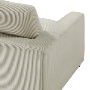 English Elm Chelsea Corner Wedge - Plush Beige Corduroy Chair For Stylish Living Rooms & Cozy Reading Nooks B050P401999