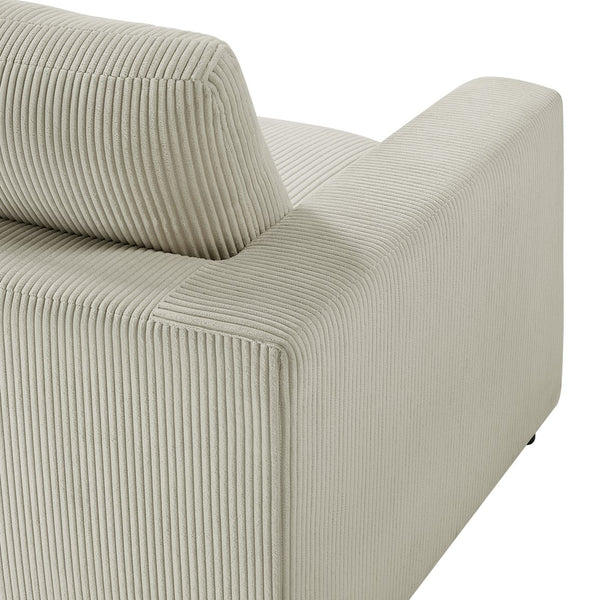 English Elm Chelsea Corner Wedge - Plush Beige Corduroy Chair For Stylish Living Rooms & Cozy Reading Nooks B050P401999