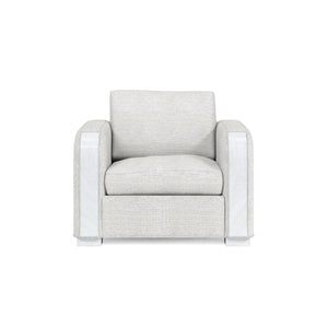 A.R.T. Furniture Rothko Lounge Chair: Contemporary Driftwood Design With Soft Porcelain Upholstery And Comfort Support White Rubberwood Solids,Foam,Fabric,Metal 529503-5517