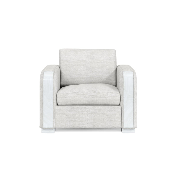 A.R.T. Furniture Rothko Lounge Chair: Contemporary Driftwood Design With Soft Porcelain Upholstery And Comfort Support White Rubberwood Solids,Foam,Fabric,Metal 529503-5517