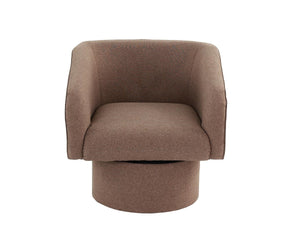 English Elm Classic Swivel Accent Chair with Linen-Like Upholstery, Modern Curved Design, Cozy Cushioning for Living Room Light Coffee 29 L x 20 W x 31 H B011P281855