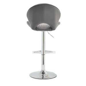 English Elm Bar Stools modern adjustable swivel counter chairs with back and footrest, chrome base for kitchen pub gatherings Grey W1249P386235