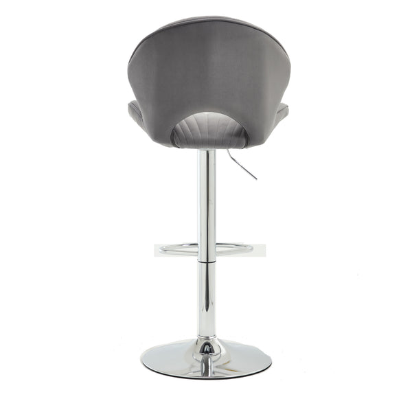 English Elm Bar Stools modern adjustable swivel counter chairs with back and footrest, chrome base for kitchen pub gatherings Grey W1249P386235