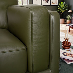 English Elm Raleigh Three Seat Top Grain Leather Sofa with Walnut Legs Mid Century Living Room B183P493695