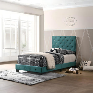 English Elm Charming Velvet Twin Bed with Hidden Storage Drawers, Casual Solid Frame, Easy Assembly Comfort Green 24.6 L x 44 W x 5.5 H B078108017