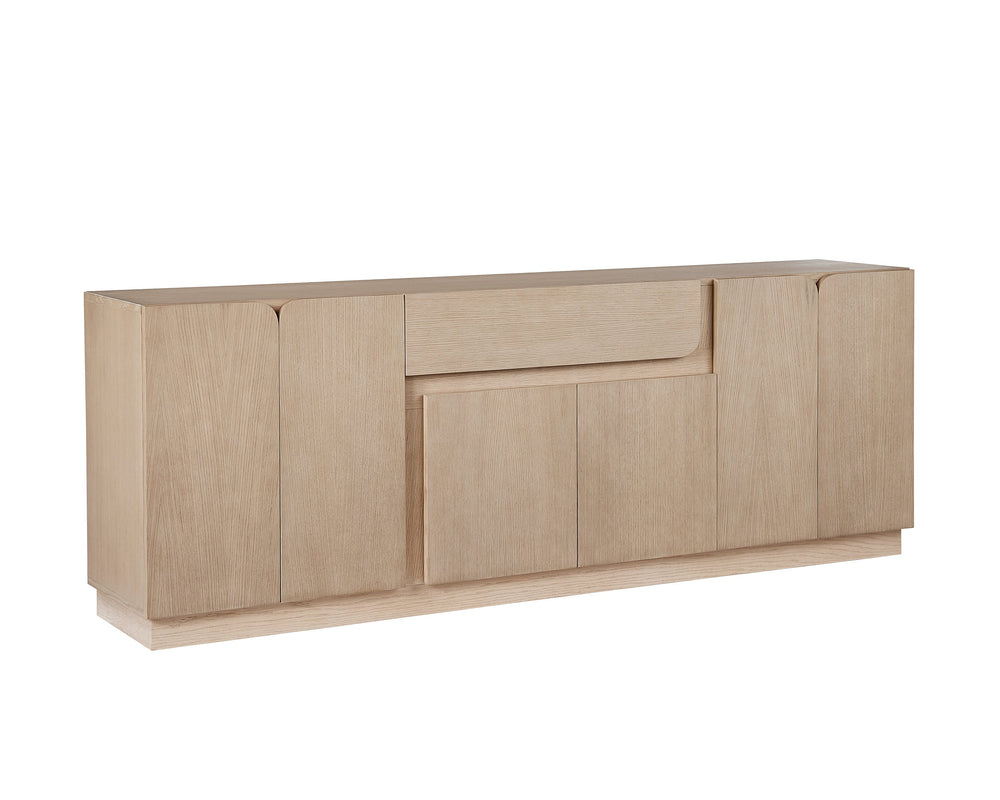 Sunpan Arezza Sideboard - Scandinavian Design with Light Wash Oak Finish for Dining & Living Spaces