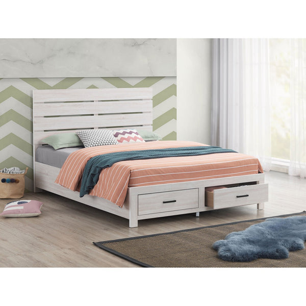 English Elm Geary Coastal White Eastern King Panel Bed With Storage - Elegant Design & Easy Setup For Serenity B062S00701