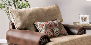 English Elm Transitional High Back Stripe Chair with Rolled Arms for Coastal Comfort and Supportive Seating Appeal Brown,Tan 50 L x 41 W x 41 H B2741P375957