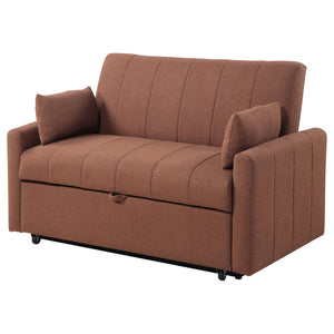 English Elm Westwind Bouclé Channel Tufted Sleeper Sofa with Pull Out Bed for Guest Rooms Copper B062P451685