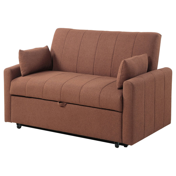 English Elm Westwind Bouclé Channel Tufted Sleeper Sofa with Pull Out Bed for Guest Rooms Copper B062P451685