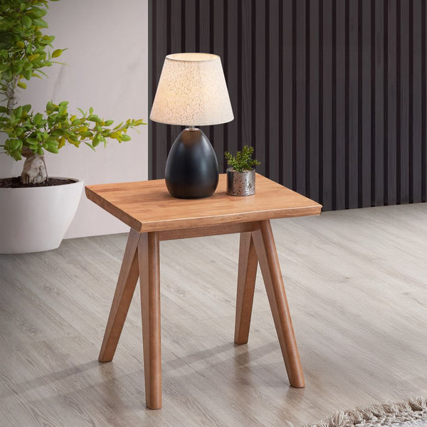 English Elm Casual Natural Finish End Table 22" Square Mid-Century Accent Table Space-Saving Stylish Design B2741P333933