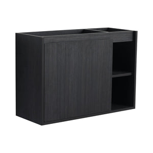 English Elm 28'' Wall-Mounted Bathroom Vanity with Glossy White Ceramic Sink, Soft-Close Doors, Water-Resistant Plywood Finish (Easy Assembly, KD Packing) W999P310767