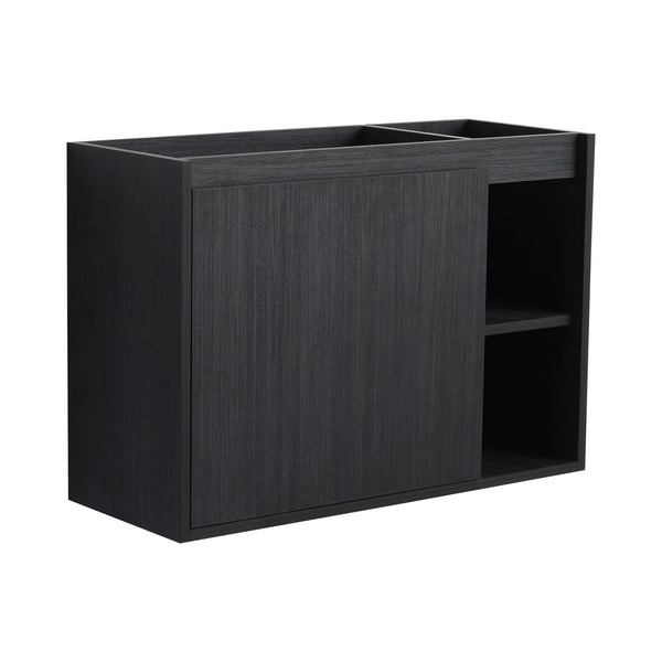 English Elm 28'' Wall-Mounted Bathroom Vanity with Glossy White Ceramic Sink, Soft-Close Doors, Water-Resistant Plywood Finish (Easy Assembly, KD Packing) W999P310767