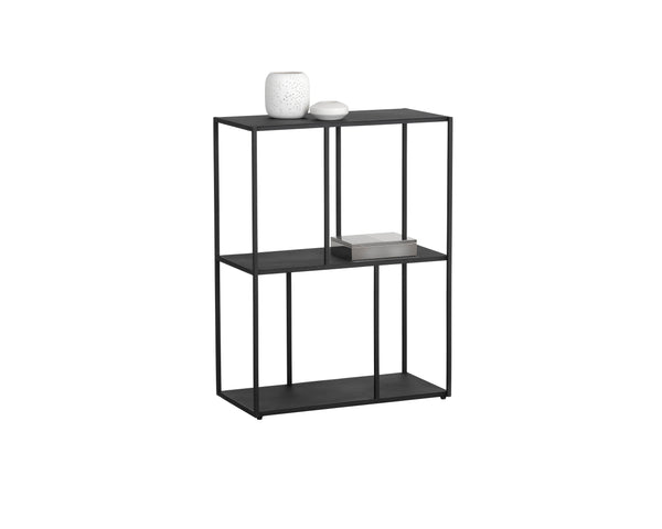 Sunpan Eiffel Low Bookcase - Stylish Iron Design with Anti-Tipping Kit for Modern Living and Office Spaces Small - 23.75W x 12D x 31H