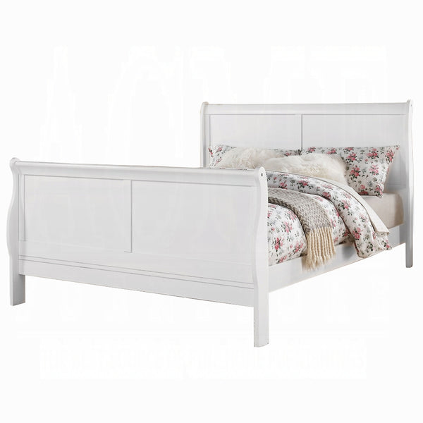 English Elm Louis Philippe Iii Elegant White Sleigh Queen Bed – Timeless Design, Durable Comfort & Easy Assembly B2726S00542