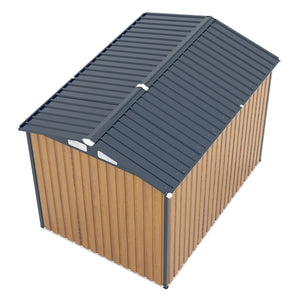 English Elm 6x8ft Outdoor Steel Storage Shed Lockable Vented Galvanized Metal Garden Backyard Tool Unit Yellow W1598P361332