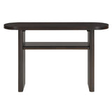 English Elm Trexm Elegant Minimalist Console Table With Rounded Edges and Sturdy Shelf Design For Entryway, Living Room(Espresso)