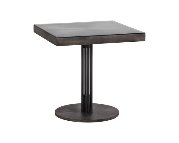 Sunpan Terry Bistro Table - Luxurious Glass Top with Exquisite Bronzed Gunmetal Frame and Unique Design Square - 30W x 30D x 30H