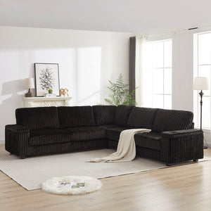 English Elm Chenille Cloud Sofa with Quilted Seat and Piano Key Backrest for Modern Living Rooms W834S00648